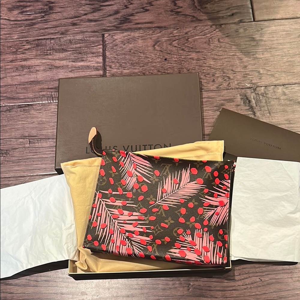 Louis Vuitton Monogram Jungle Pink  Print Clutch -Full Set Brand New Never Used